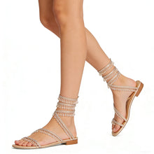 Load image into Gallery viewer, Chandelier Crystal Flat Sandals