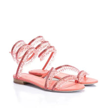 Load image into Gallery viewer, Chandelier Crystal Flat Sandals
