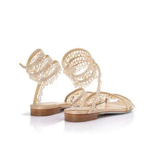 Load image into Gallery viewer, Chandelier Crystal Flat Sandals