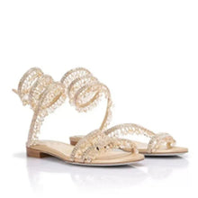 Load image into Gallery viewer, Chandelier Crystal Flat Sandals