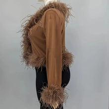 Load image into Gallery viewer, Ophelia Ostrich Feather Jacket
