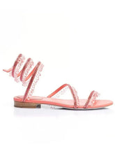Load image into Gallery viewer, Chandelier Crystal Flat Sandals
