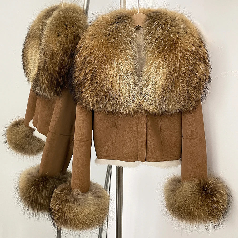 Toffee Rabbit Fur Coat