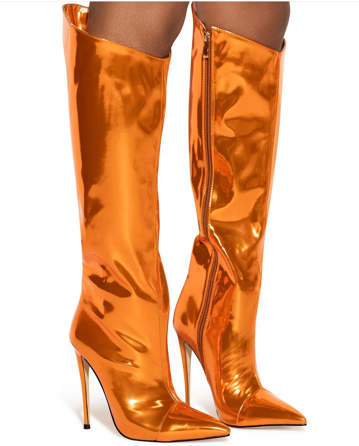 Metallic Boots Orange